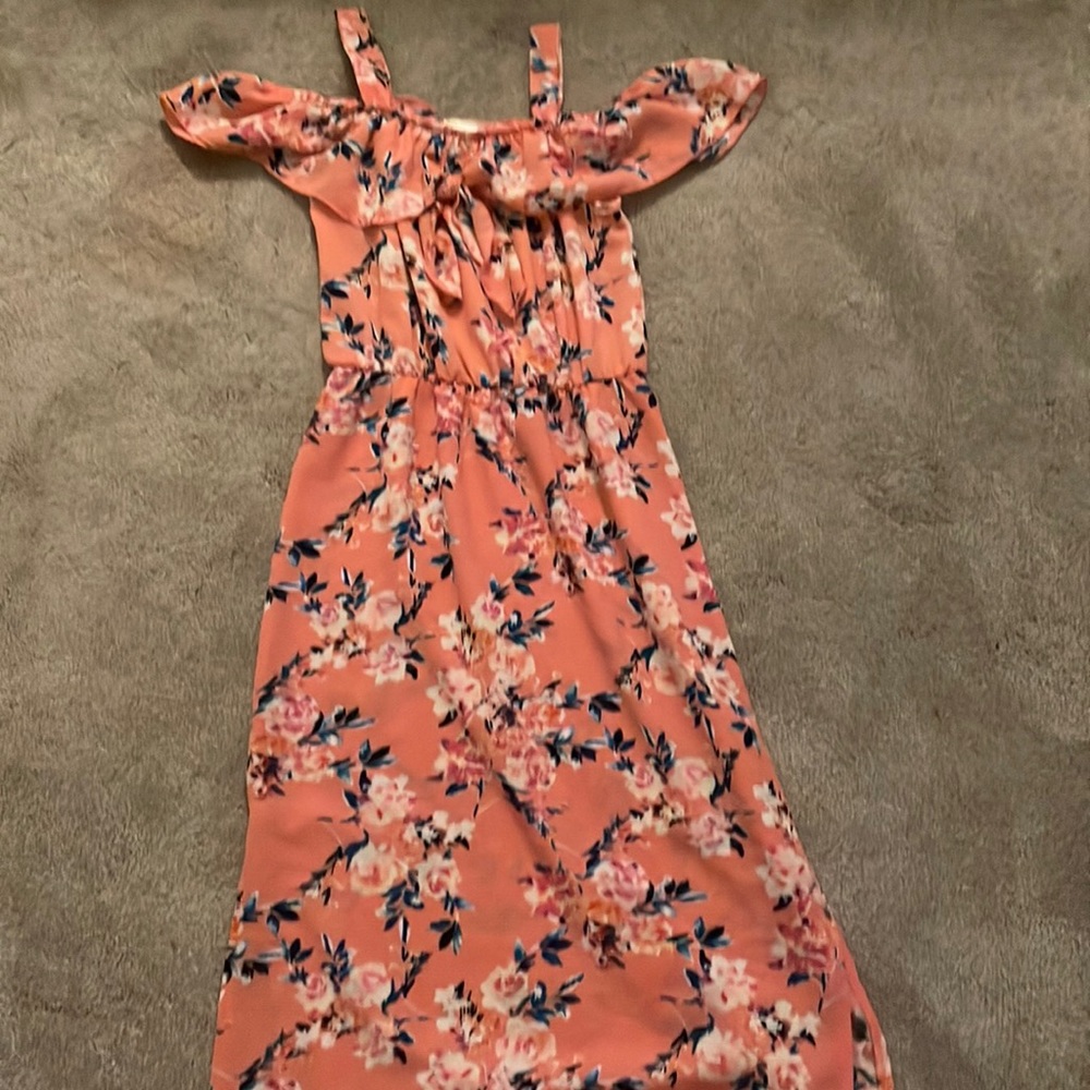 Pink flowers summer dress